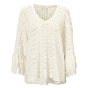 Cabi Fiesta Poncho Sweater Cream M. Like New! Limited edition piece.